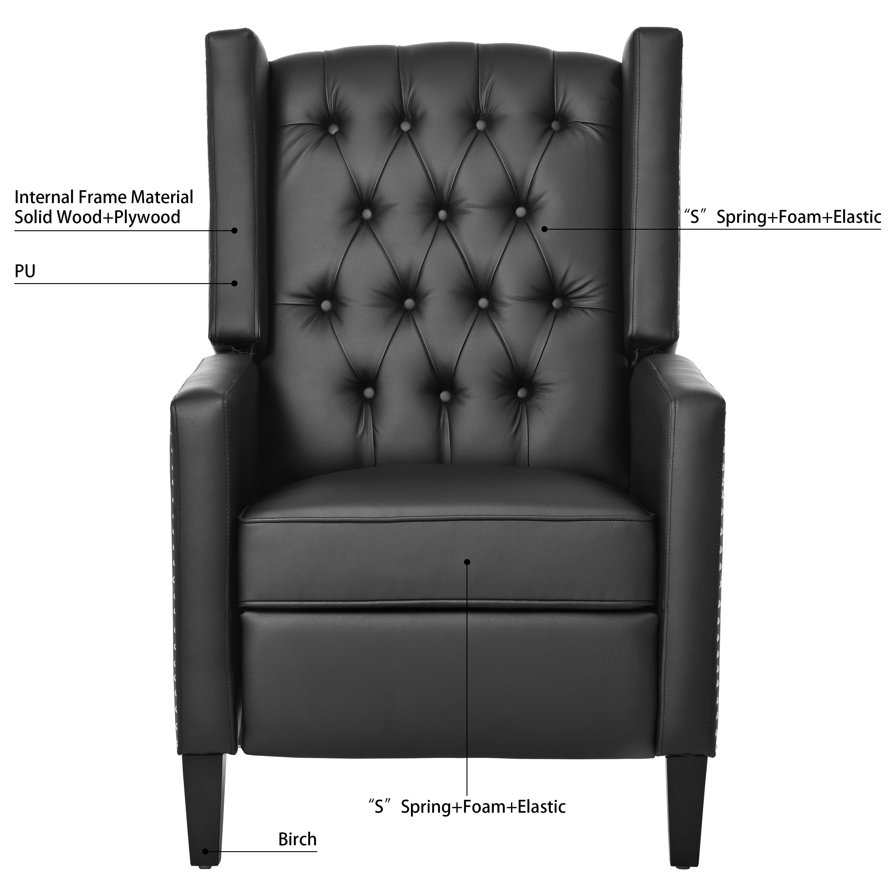Fauteuil inclinable rembourré à oreilles Christopher Knight Home