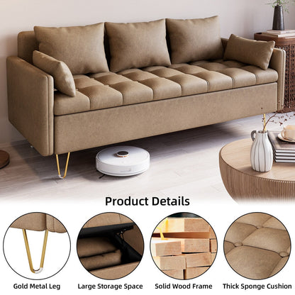 Canapé 3 places en cuir GIMMYFIVE avec coussin, canapé de salon