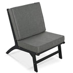 Ensemble de 4 sièges en V GO, canapé d'extérieur en bois d'acacia massif, mobilier de jardin, sièges d'extérieur, noir et gris