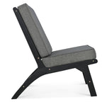 Ensemble de 4 sièges en V GO, canapé d'extérieur en bois d'acacia massif, mobilier de jardin, sièges d'extérieur, noir et gris