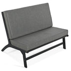 Ensemble de 4 sièges en V GO, canapé d'extérieur en bois d'acacia massif, mobilier de jardin, sièges d'extérieur, noir et gris