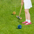 Jeu de croquet classique GSE™ pour 6 joueurs avec 6 maillets et boules, 9 guichets, 2 piquets et un étui de transport - Jeu de croquet