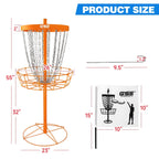 Panier de cibles de disc golf portable de luxe GSE™ à 24 chaînes, paniers d'entraînement PRO Disc Golf