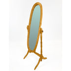 Miroir de sol ovale pivotant et réglable en bois pleine longueur de GTU Furniture