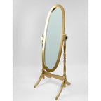 Miroir de sol ovale pivotant et réglable en bois pleine longueur de GTU Furniture