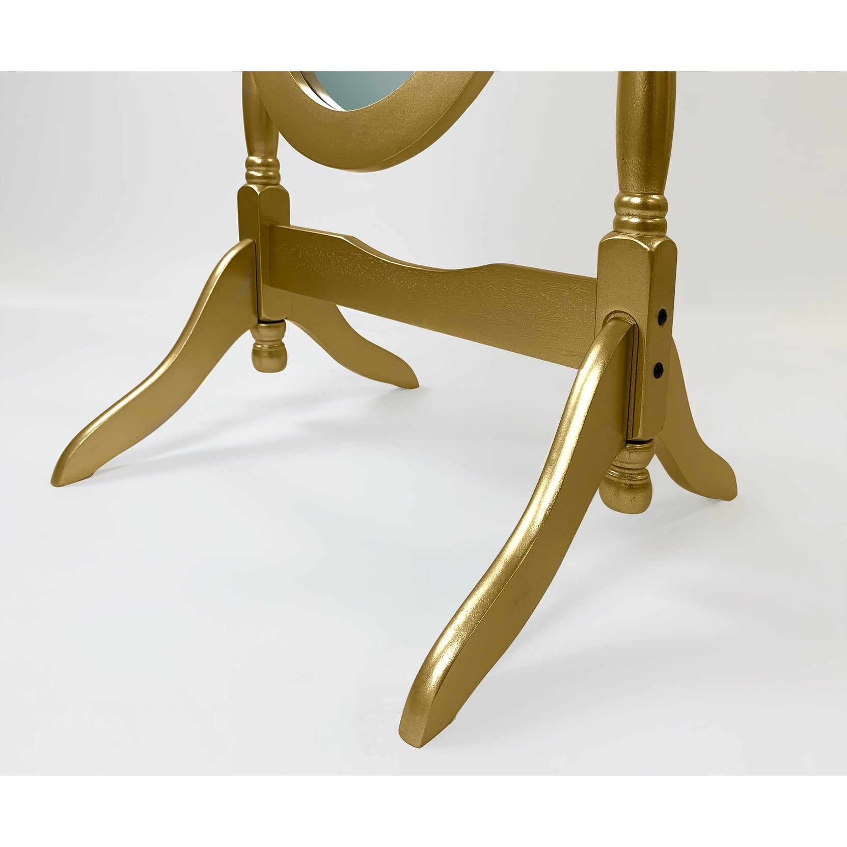 Miroir de sol ovale pivotant et réglable en bois pleine longueur de GTU Furniture
