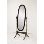 Miroir de sol ovale pivotant et réglable en bois pleine longueur de GTU Furniture