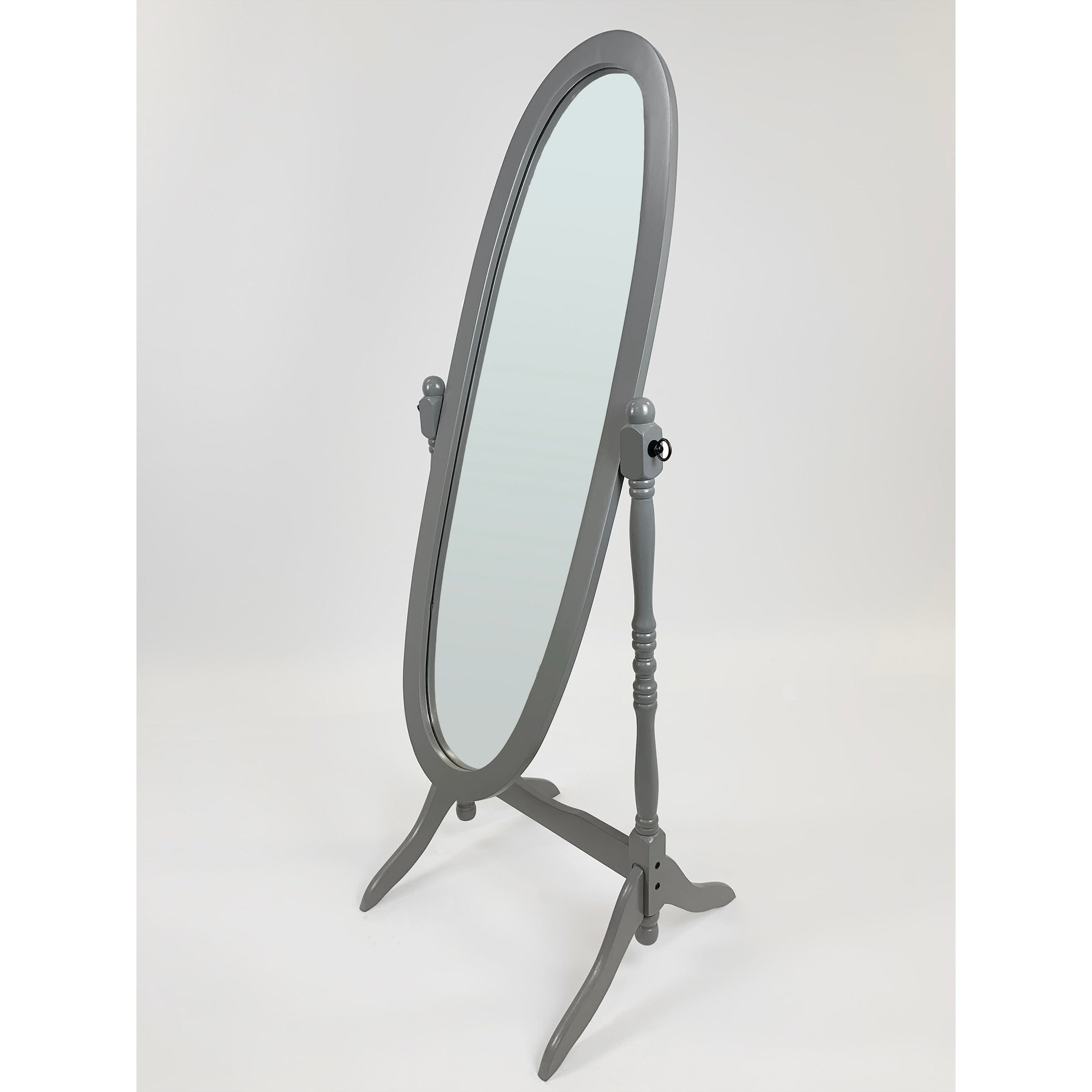 Miroir de sol ovale pivotant et réglable en bois pleine longueur de GTU Furniture