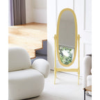 Miroir de sol ovale pivotant et réglable en bois pleine longueur de GTU Furniture
