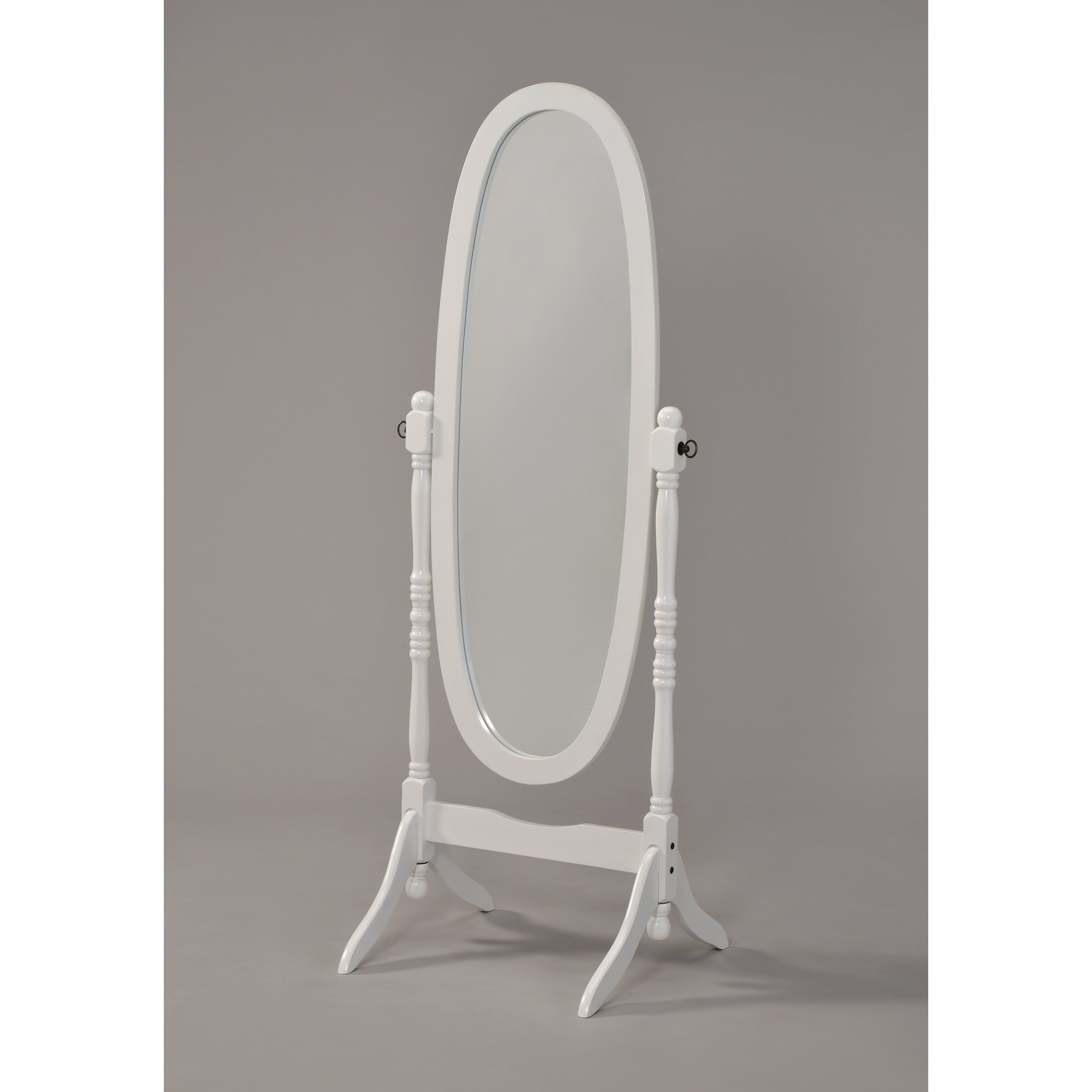 Miroir de sol ovale pivotant et réglable en bois pleine longueur de GTU Furniture