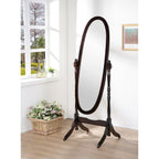 Miroir de sol ovale pivotant et réglable en bois pleine longueur de GTU Furniture