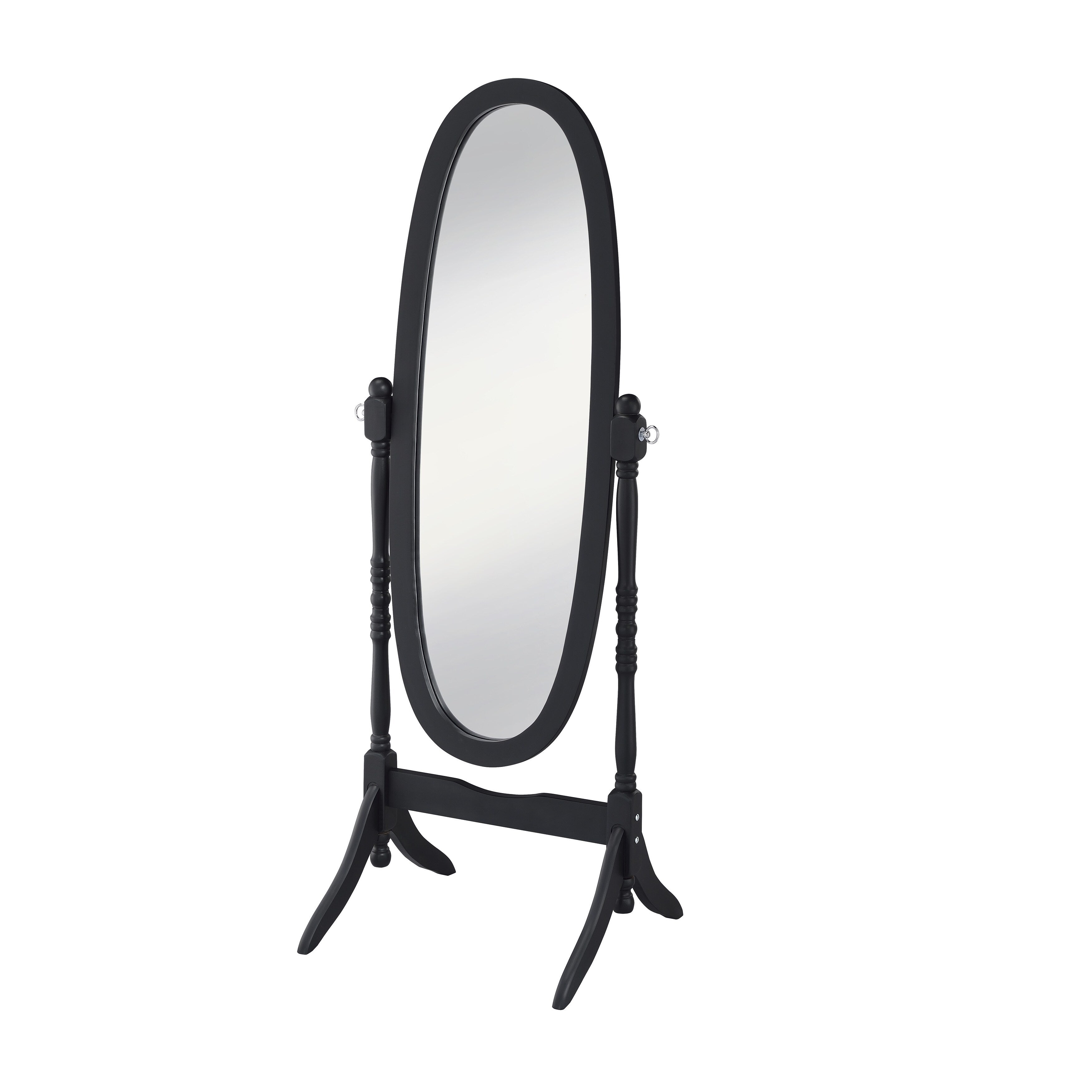 Miroir de sol ovale pivotant et réglable en bois pleine longueur de GTU Furniture