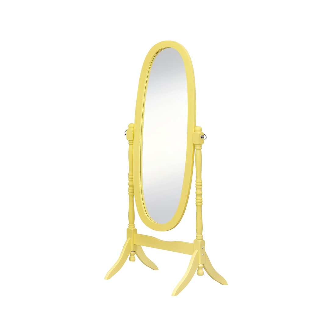 Miroir de sol ovale pivotant et réglable en bois pleine longueur de GTU Furniture