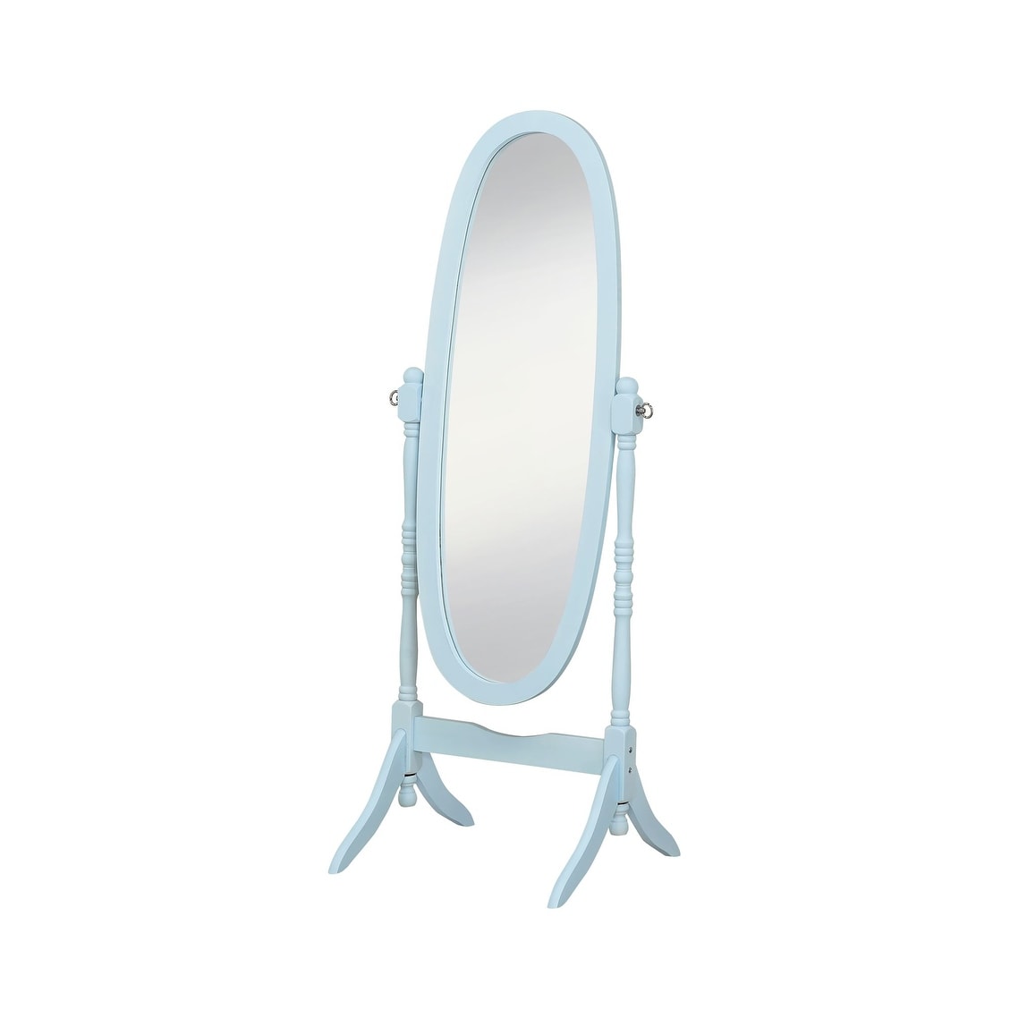 Miroir de sol ovale pivotant et réglable en bois pleine longueur de GTU Furniture
