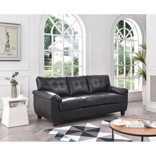Canapé droit Gallant 78 po en similicuir à accoudoirs évasés - 33 L x 78 l x 35 H