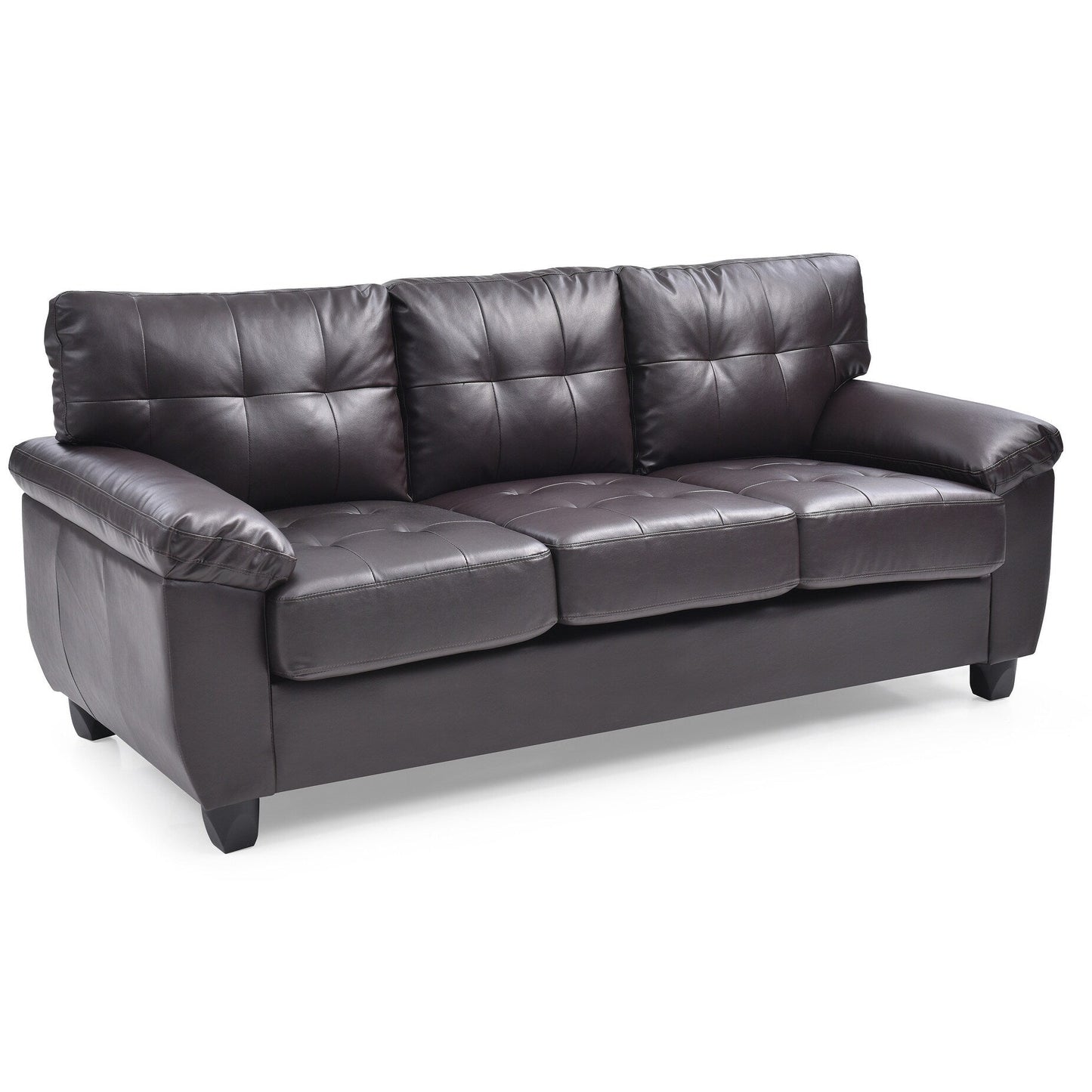 Canapé droit Gallant 78 po en similicuir à accoudoirs évasés - 33 L x 78 l x 35 H