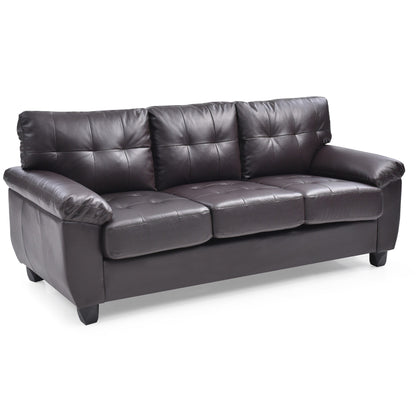 Canapé droit Gallant 78 po en similicuir à accoudoirs évasés - 33 L x 78 l x 35 H