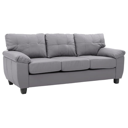 Canapé droit Gallant 78 po en similicuir à accoudoirs évasés - 33 L x 78 l x 35 H