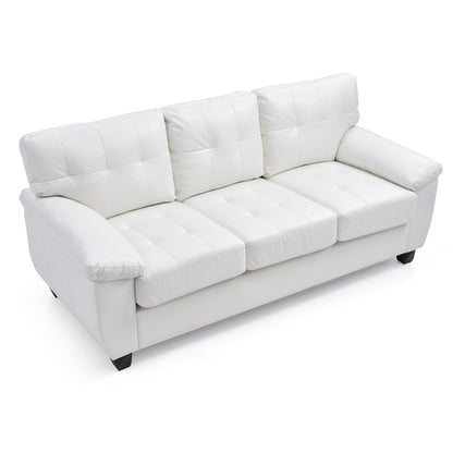 Canapé droit Gallant 78 po en similicuir à accoudoirs évasés - 33 L x 78 l x 35 H