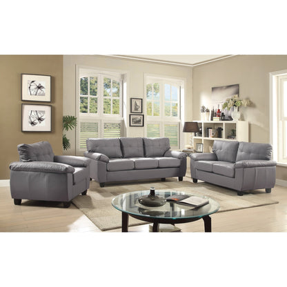 Canapé droit Gallant 78 po en similicuir à accoudoirs évasés - 33 L x 78 l x 35 H