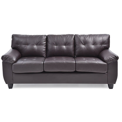 Canapé droit Gallant 78 po en similicuir à accoudoirs évasés - 33 L x 78 l x 35 H