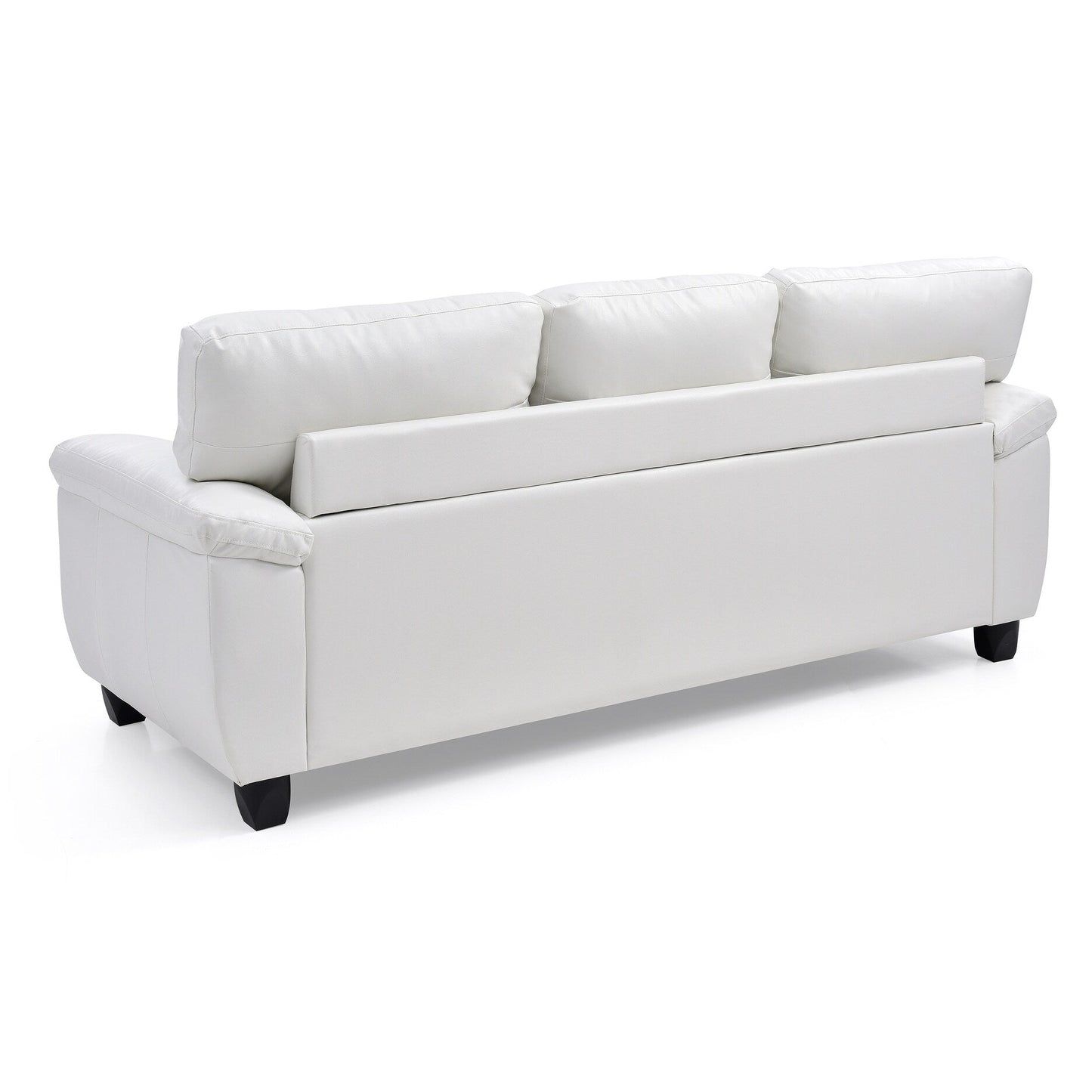 Canapé droit Gallant 78 po en similicuir à accoudoirs évasés - 33 L x 78 l x 35 H