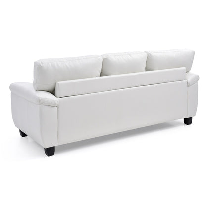 Canapé droit Gallant 78 po en similicuir à accoudoirs évasés - 33 L x 78 l x 35 H