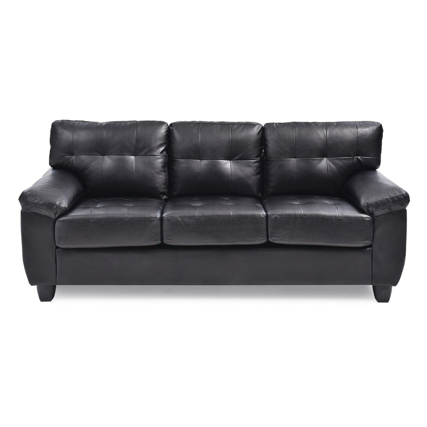 Canapé droit Gallant 78 po en similicuir à accoudoirs évasés - 33 L x 78 l x 35 H
