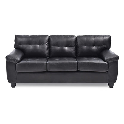 Canapé droit Gallant 78 po en similicuir à accoudoirs évasés - 33 L x 78 l x 35 H