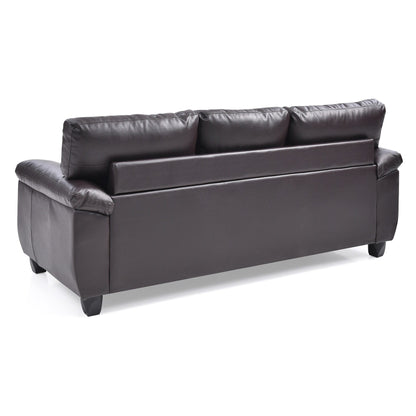 Canapé droit Gallant 78 po en similicuir à accoudoirs évasés - 33 L x 78 l x 35 H