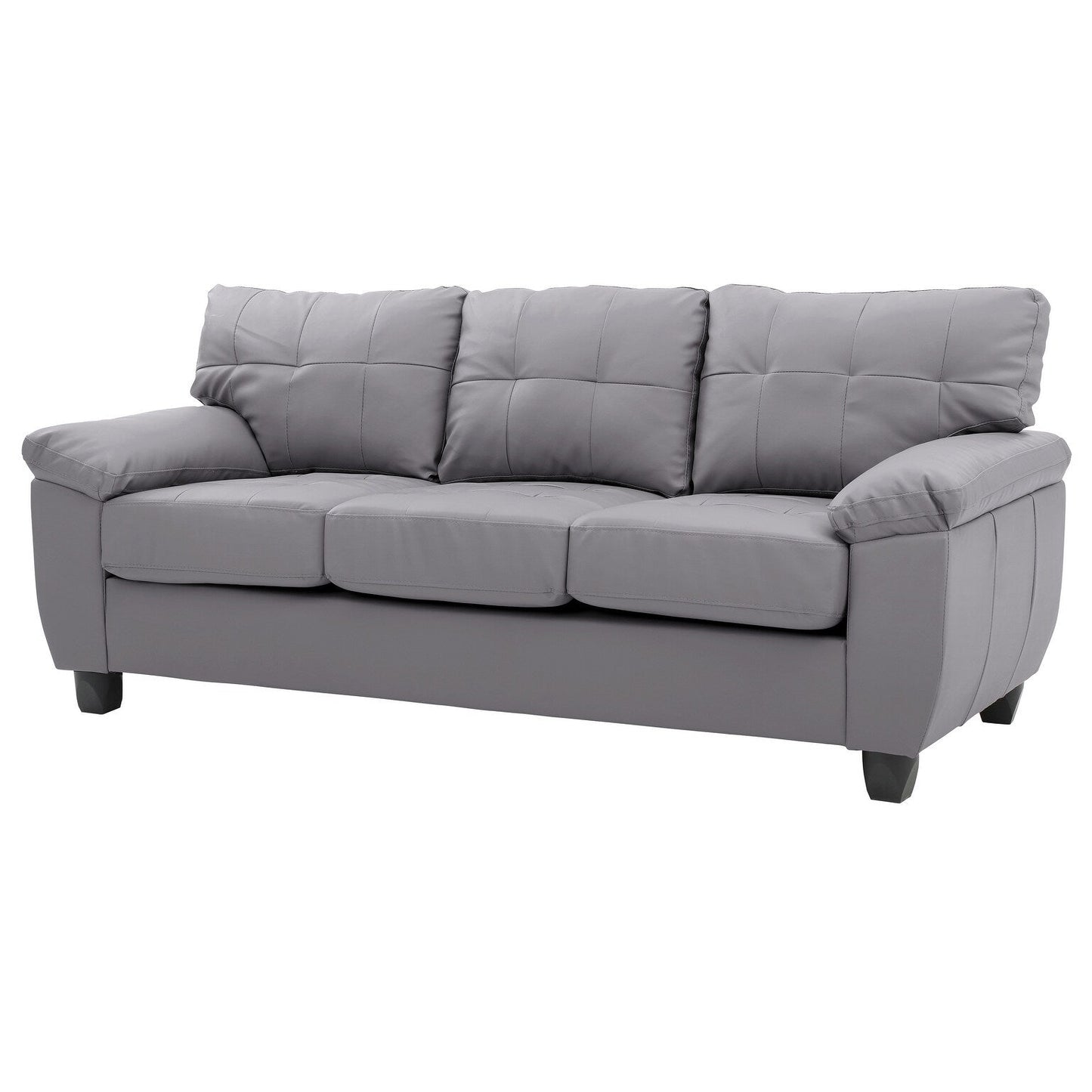 Canapé droit Gallant 78 po en similicuir à accoudoirs évasés - 33 L x 78 l x 35 H