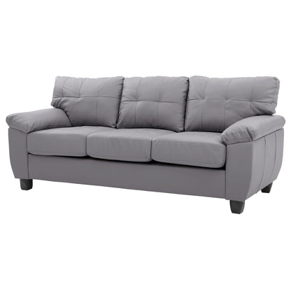 Canapé droit Gallant 78 po en similicuir à accoudoirs évasés - 33 L x 78 l x 35 H