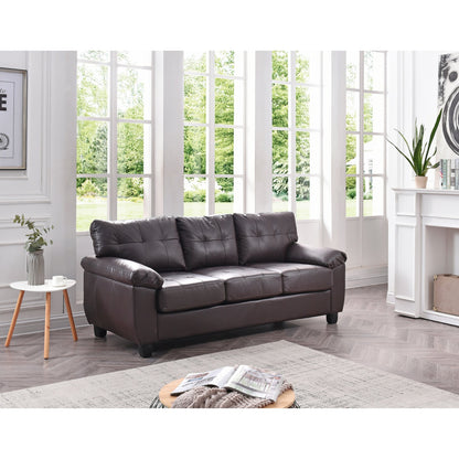 Canapé droit Gallant 78 po en similicuir à accoudoirs évasés - 33 L x 78 l x 35 H