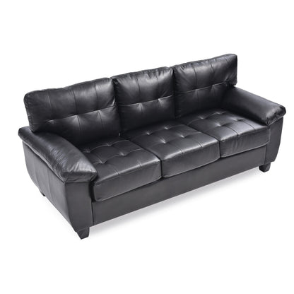 Canapé droit Gallant 78 po en similicuir à accoudoirs évasés - 33 L x 78 l x 35 H