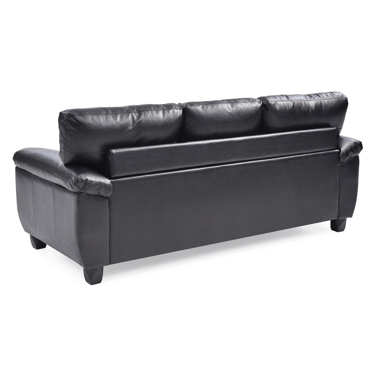 Canapé droit Gallant 78 po en similicuir à accoudoirs évasés - 33 L x 78 l x 35 H