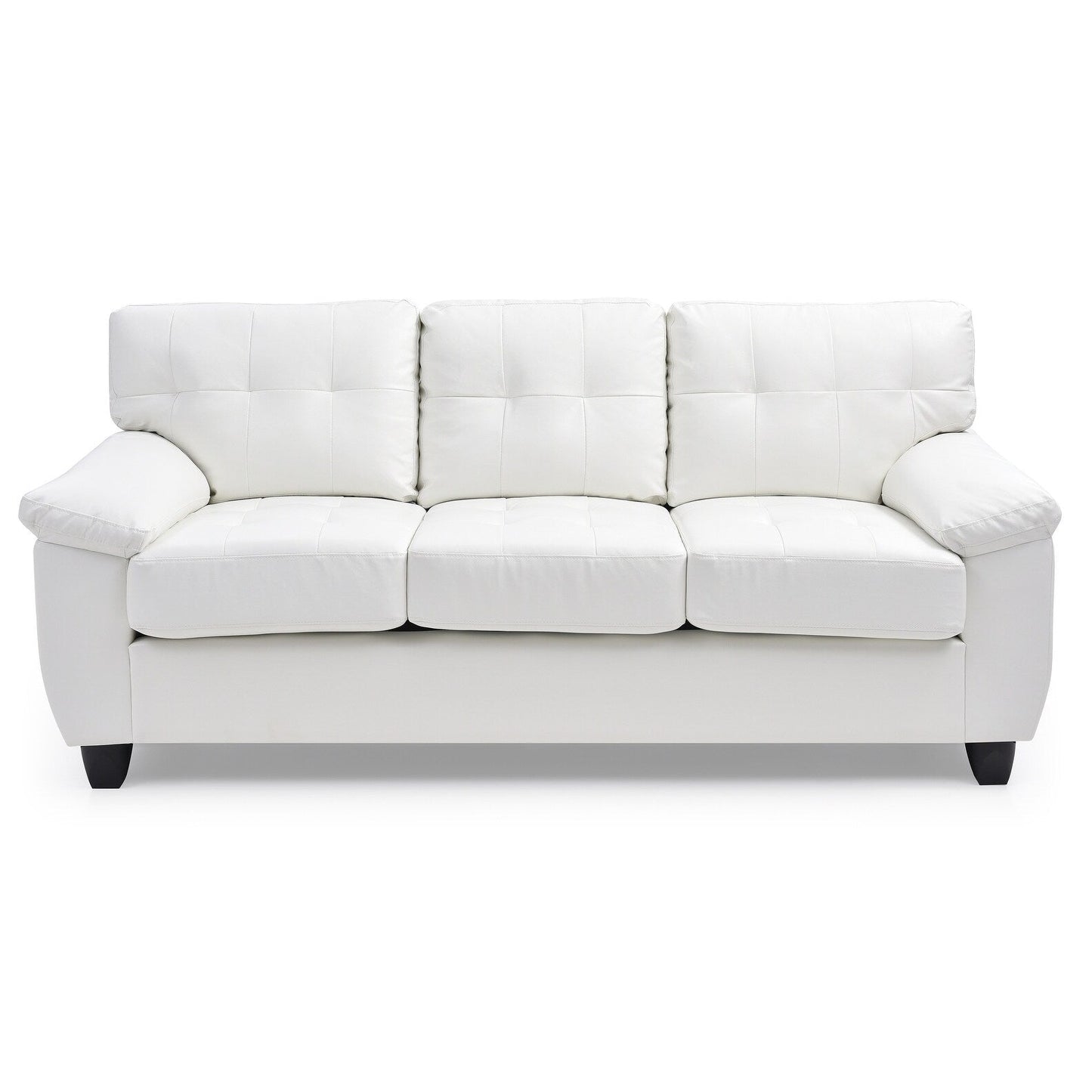 Canapé droit Gallant 78 po en similicuir à accoudoirs évasés - 33 L x 78 l x 35 H