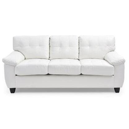 Canapé droit Gallant 78 po en similicuir à accoudoirs évasés - 33 L x 78 l x 35 H