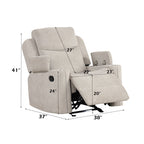 Fauteuil inclinable et coulissant Galya en chenille gris clair