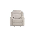 Fauteuil inclinable et coulissant Galya en chenille gris clair