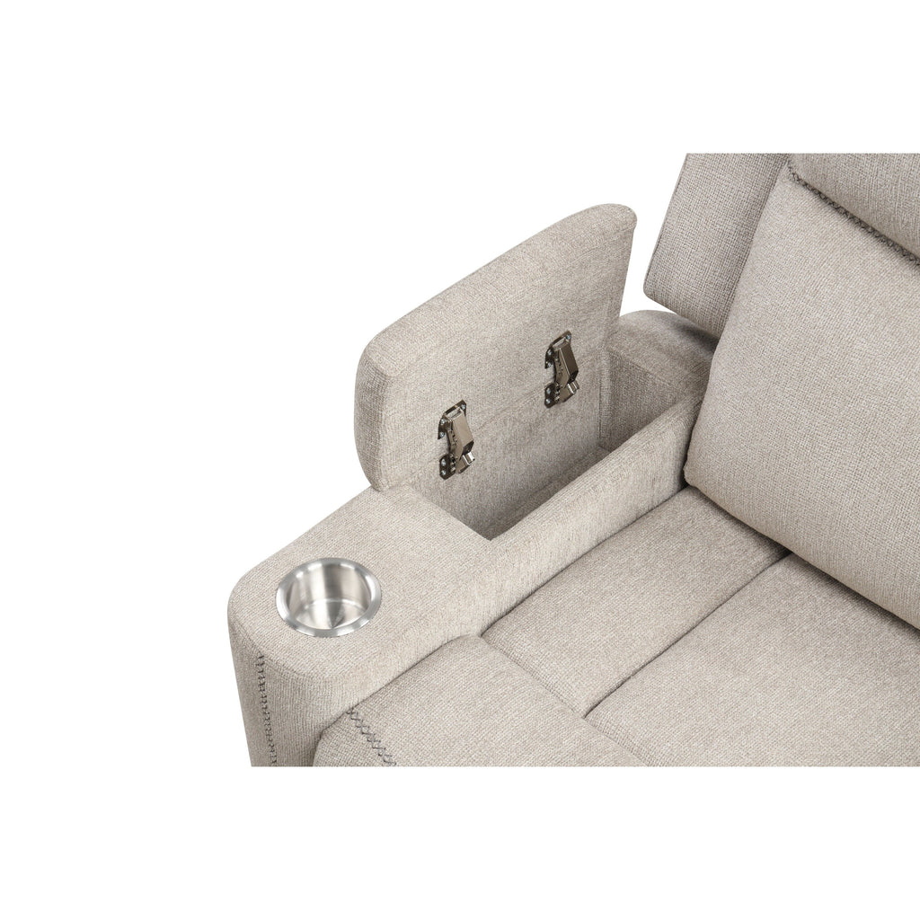 Fauteuil inclinable et coulissant Galya en chenille gris clair