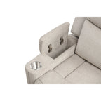 Fauteuil inclinable et coulissant Galya en chenille gris clair