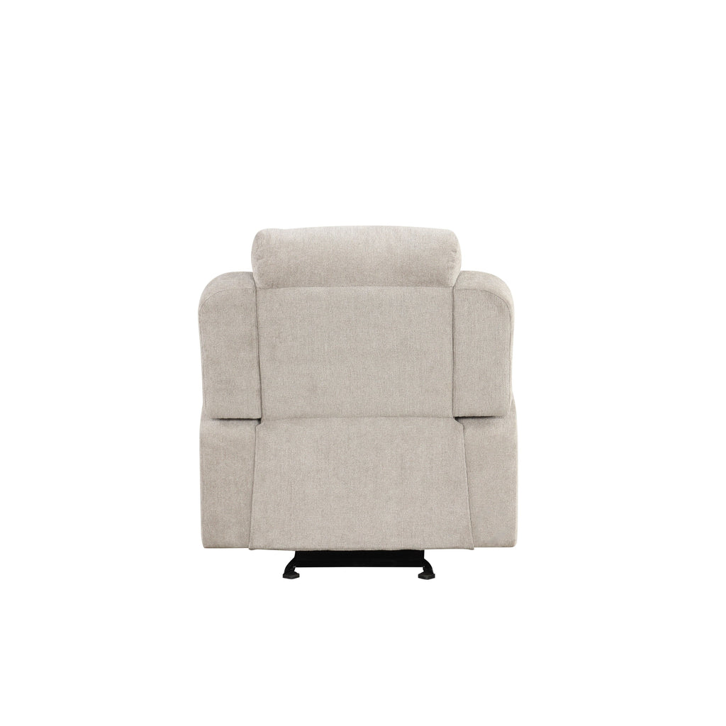 Fauteuil inclinable et coulissant Galya en chenille gris clair