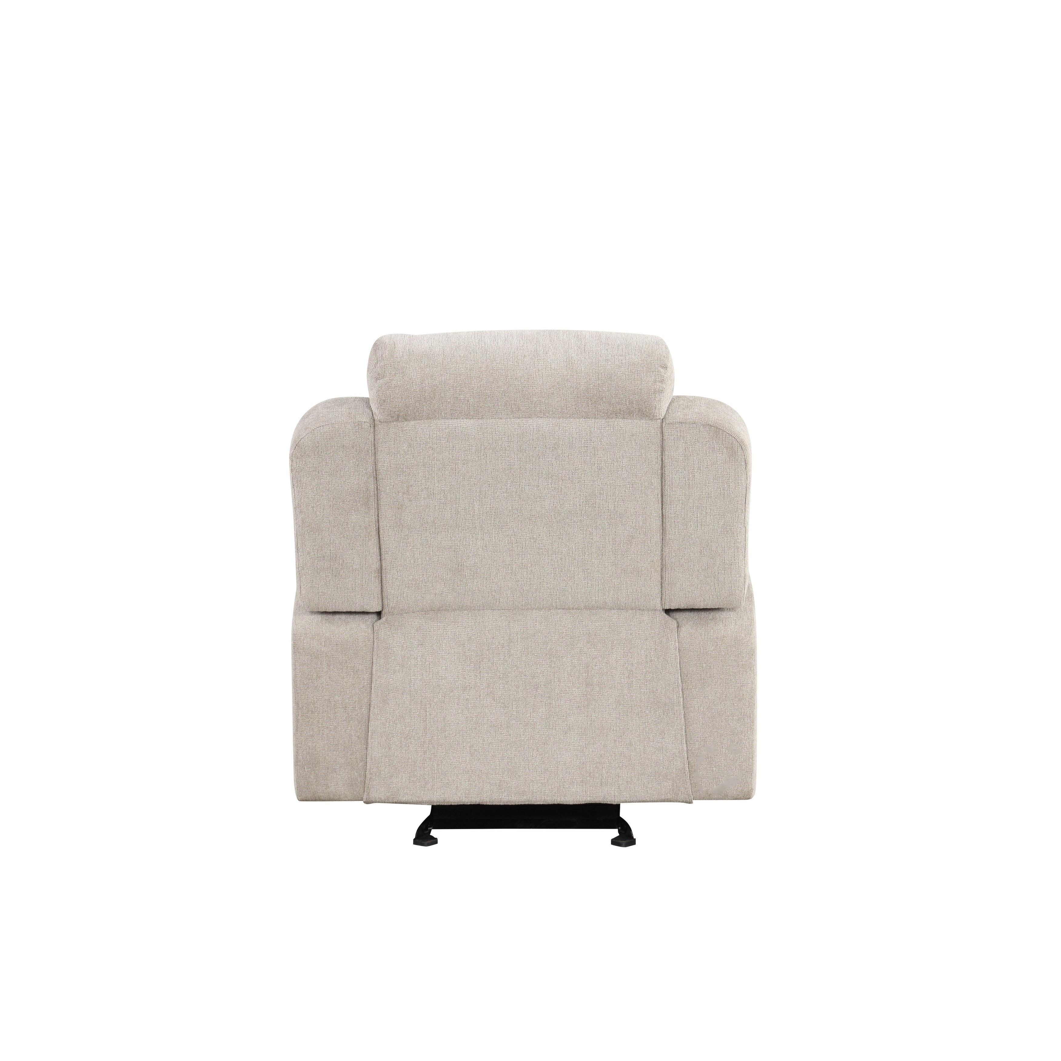 Fauteuil inclinable et coulissant Galya en chenille gris clair