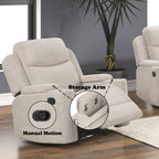 Fauteuil inclinable et coulissant Galya en chenille gris clair