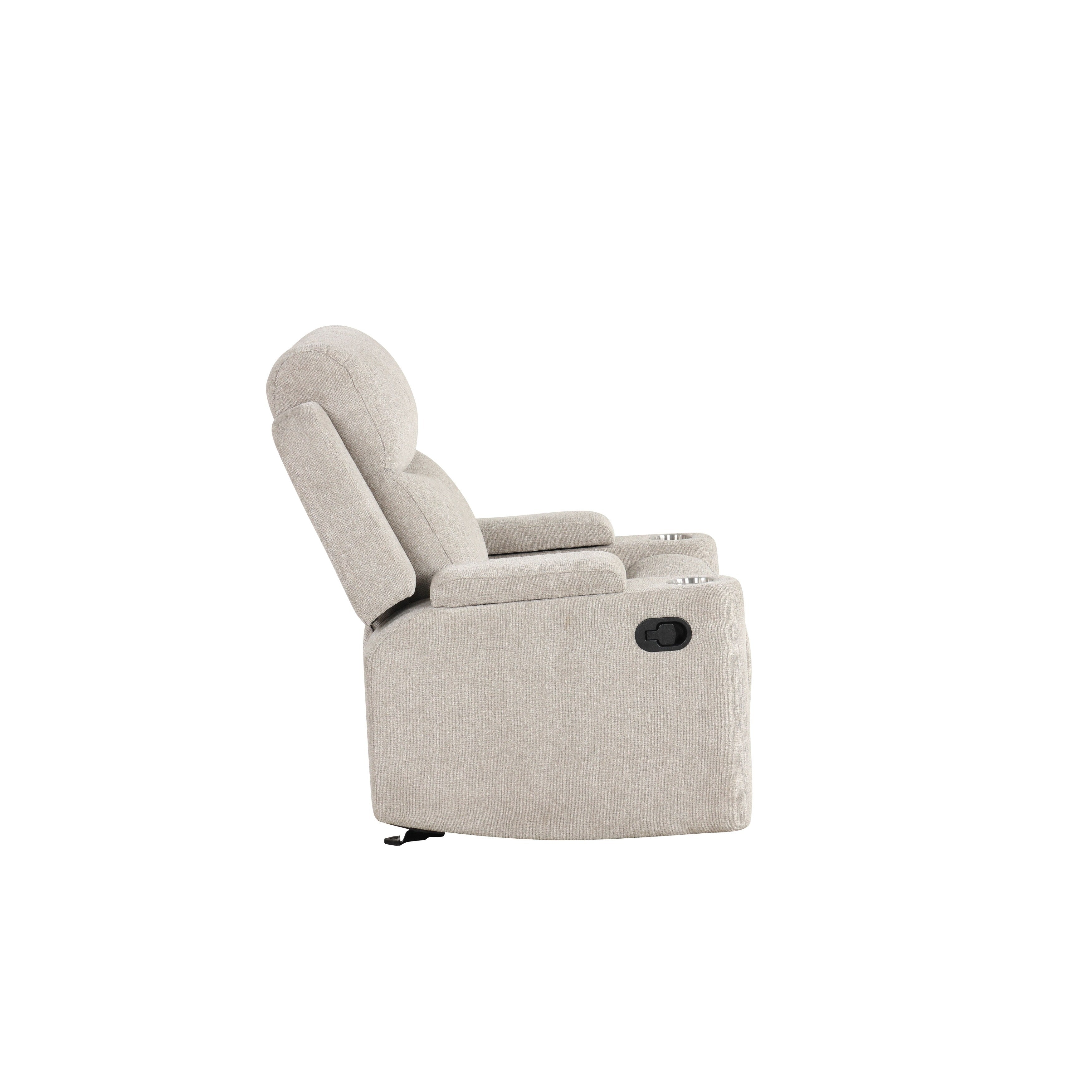 Fauteuil inclinable et coulissant Galya en chenille gris clair