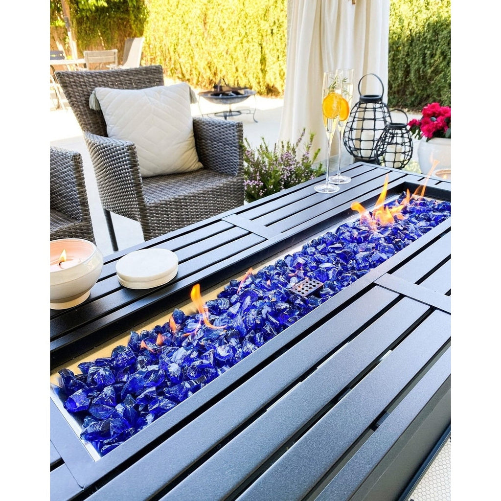 Ensemble de salon de jardin Gariau en rotin et osier, 13 pièces, avec 2 types de tables de foyer à gaz, par Havenside Home