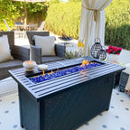Ensemble de salon de jardin Gariau en rotin et osier, 13 pièces, avec 2 types de tables de foyer à gaz, par Havenside Home