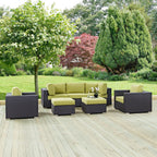 Ensemble de salon de jardin en rotin synthétique Bocabec (7 pièces) par Havenside Home