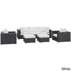 Ensemble de salon de jardin en rotin synthétique Bocabec (7 pièces) par Havenside Home