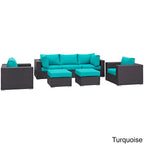 Ensemble de salon de jardin en rotin synthétique Bocabec (7 pièces) par Havenside Home